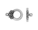 TierraCast Antique Silver (plated) Blossom Toggle Clasp 21x14mm, 17mm Bar