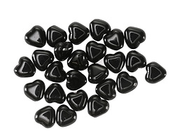 Czech Glass Jet Small Heart 6mm