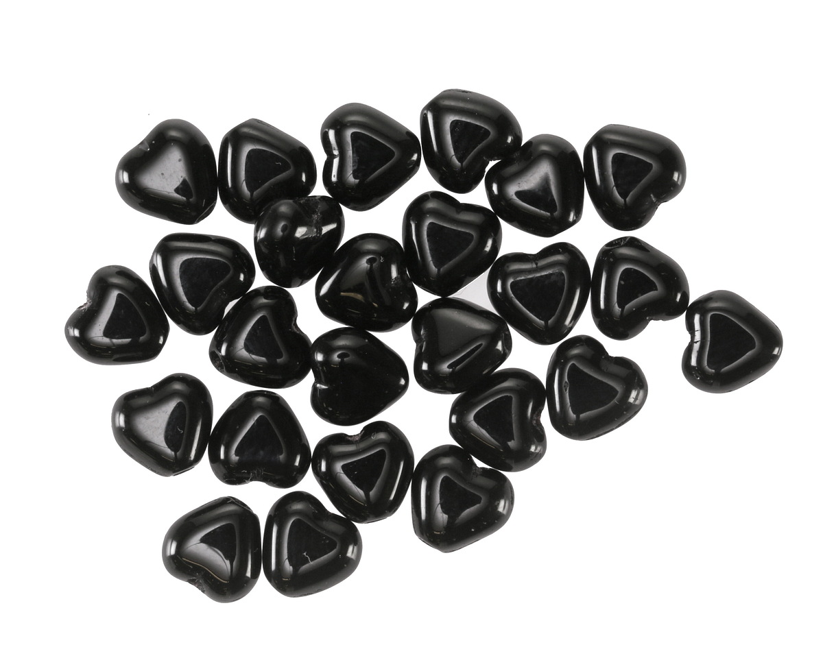 Czech Glass Jet Small Heart 6mm