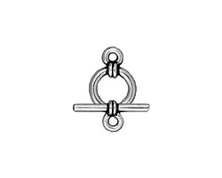 TierraCast Antique Silver (plated) Wrapped Toggle Clasp 12x8mm, 14mm Bar