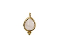 Rock Crystal Quartz w/ Gold Finish Faceted Teardrop Focal 10x12mm