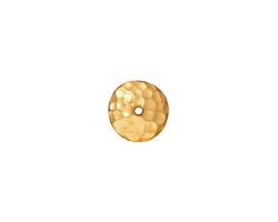 TierraCast Gold (plated) Hammered Bead Cap 2x9mm