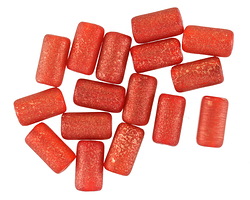 Czech Glass Textured Hyacinth w/ Copper Tube 9x5mm