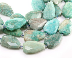 Brazil Amazonite Faceted Flat Slab 37-40x22-25mm