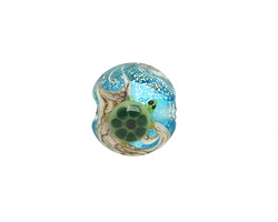 Grace Lampwork Turtle Cove Lentil 15mm