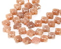 Peach Moonstone Faceted Quatrefoil 13mm