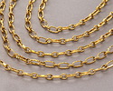 Waterproof 18K Gold PVD Plated Stainless Steel 1:1 Textured Cable Chain, 5' Package