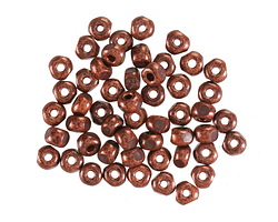 Czech Glass Opaque Mahogany w/ Antique Copper Trica Beads 3x4mm