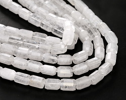 Rock Crystal Quartz Microfaceted Tube 7x10mm