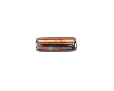 Mykonos Ceramic Iridescent Copper Patina Tube 17x6mm