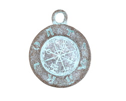 Mykonos Copper (plated) Patina Ancient Astrology Pendant 35x44mm