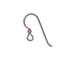 TierraCast Grey Niobium Earwire w/ 2mm Bright Copper Bead 23x8mm
