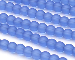 Light Sapphire Beach-Style Glass Round 6mm