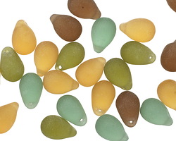 Czech Glass Matte Nature Mix Teardrop 6x9mm