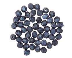 Czech Glass Polychrome Indigo Orchid Fire Polished Round 4mm