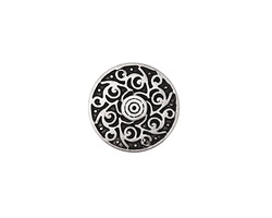 Zola Elements Antique Silver (plated) Twirling Disc 7mm Flat Cord Slide 18mm