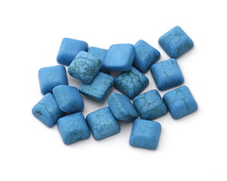 Matte Turquoise Resin Square Cabochon 6mm