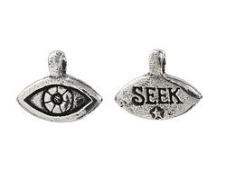 Green Girl Pewter Open Eye Dangle 18x14mm