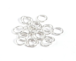 Silver (plated) Soldered Jump Ring 8mm, 18 gauge