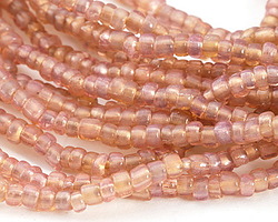 African Pink Opal Glass Seed Beads 1-3x3.5-4mm