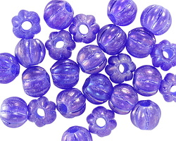 Czech Glass Sapphire AB Large Hole Melon Round 8mm