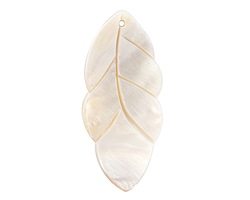 Mother of Pearl Carved Leaf Focal 20x43mm