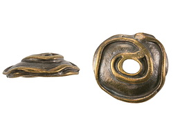 Mykonos Antique Brass (plated) Wavy Organic Bead Cap 20mm
