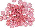 Czech Glass Raspberry w/ Gold Luster Spacer 2x6mm