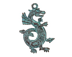 Mykonos Copper (plated) Patina Large Dragon Focal 28x45mm
