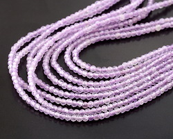 Lavender Moon Quartz (AA) Microfaceted Round 2mm