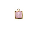Kunzite w/ Gold Finish Faceted Square Focal 10x13mm