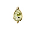 Prehnite w/ Gold Finish Faceted Teardrop Focal 12x21mm
