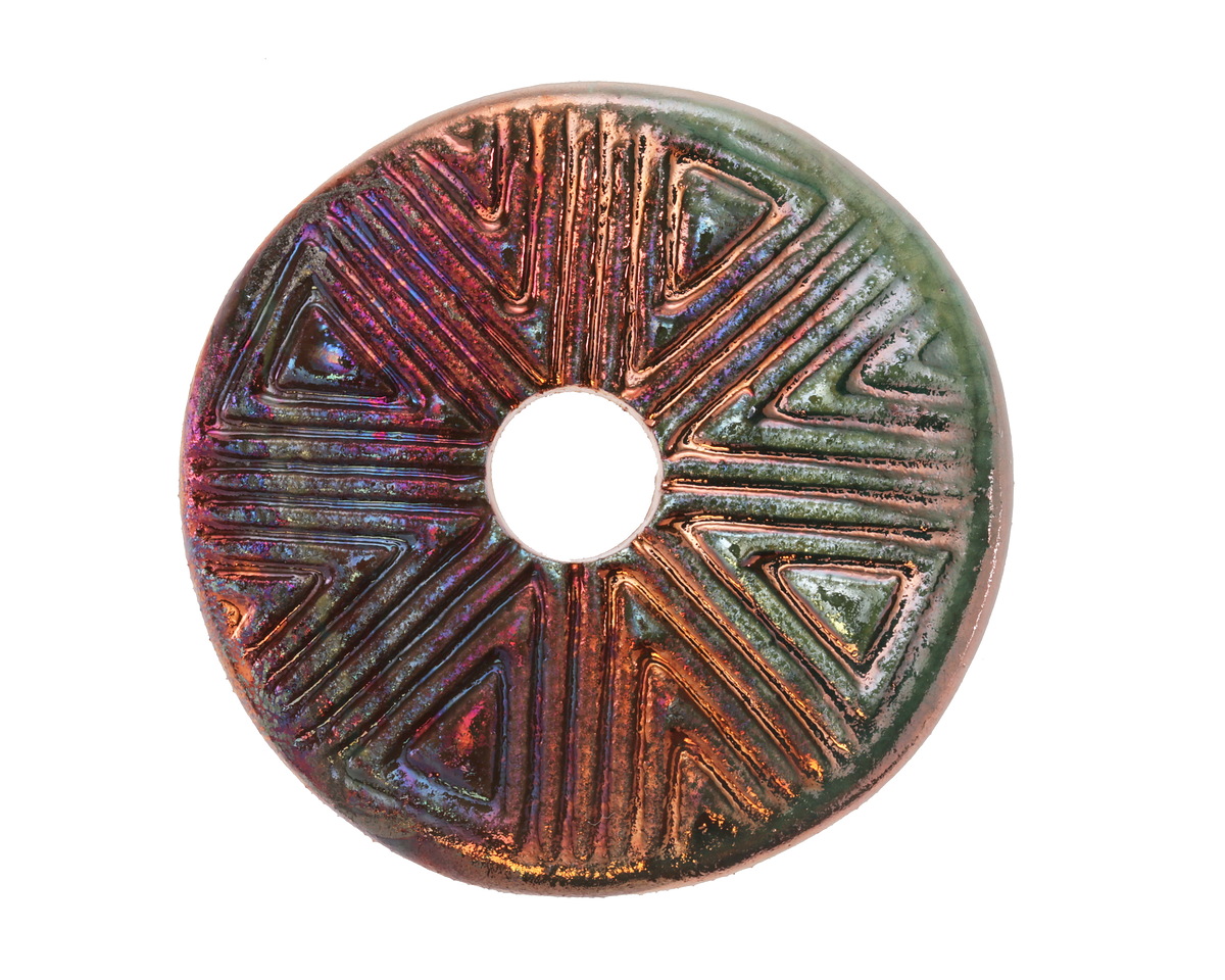 Xaz Raku Flash Geometric Lines Donut 44-46mm