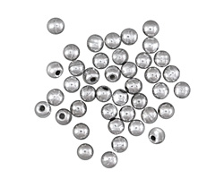 Czech Glass Silver Finial Half-Drilled Round 2mm