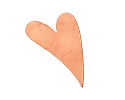 Copper Artisan Heart Blank 25x40mm