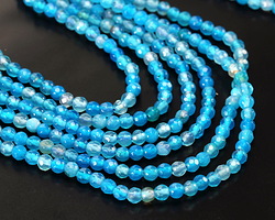 Sky Blue Line Agate Faceted Round 4mm