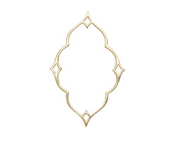Amoracast 14K Satin Gold (plated) Sterling Silver Nimbus Diamond 38x25mm