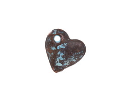 Mykonos Copper (plated) Patina Angled Heart Drop 15mm