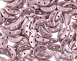 CzechMates Glass ColorTrends: Sueded Gold Blackened Pearl 2-Hole Crescent 4x10mm