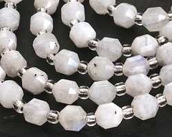 Moonstone (rainbow) Energy Tube 6x5-6mm Beads