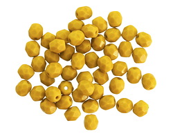 Czech Glass Matte Wasabi Fire Polished Round 4mm