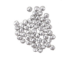 Czech Glass Matte Silver Fire Polished Round 3mm