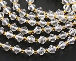 Rock Crystal Quartz (clear) Faceted Bicone 6mm