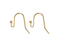 Gold (plated) Earwire w/ Ball 12x17mm