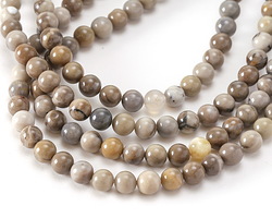 Silver Leaf Agate Round 6mm