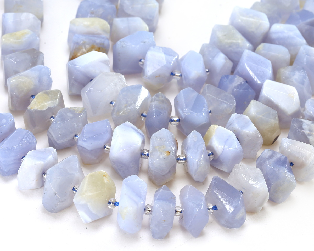 Blue Chalcedony Simple Cut Nugget (Side Drill) 8x12-13mm