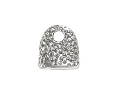 Mykonos Antique Silver (plated) Dimpled Flat Cord End 18x16mm