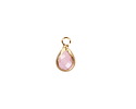 Rose Pink Crystal Teardrop in Gold Finish Bezel 6.5x11.8mm