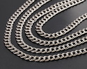 Antique Silver Finish Etched Large Parallel Curb Chain