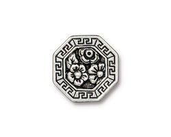 TierraCast Antique Silver (plated) Blossom Button 17.5mm